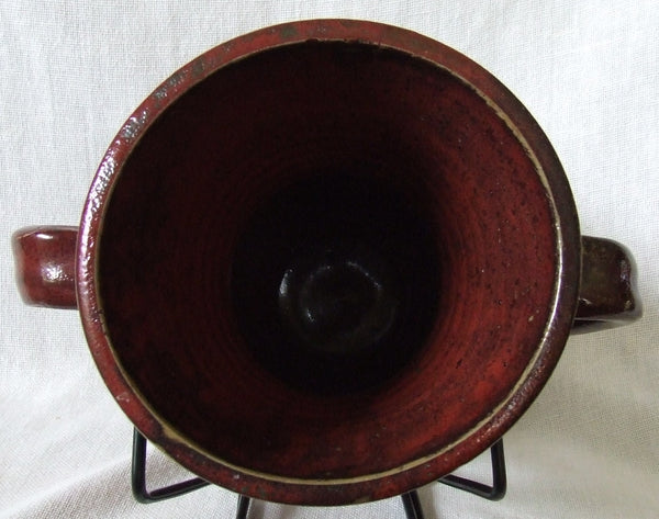JB Cole Oxblood North Carolina Pottery Vase Sang de Boeuf