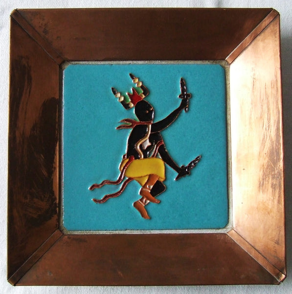 McKusick Gila Pottery Corn Dancer Tile in Copper