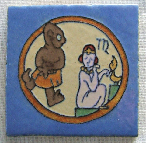 Flint Faience Tile Zodiac Virgo