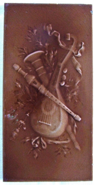 English Victorian Tile Musical Instruments