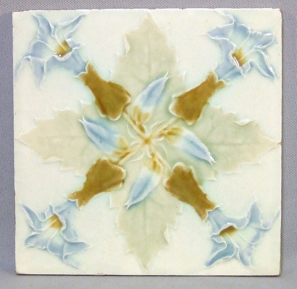 Art Nouveau Tile with Thistle Flowers