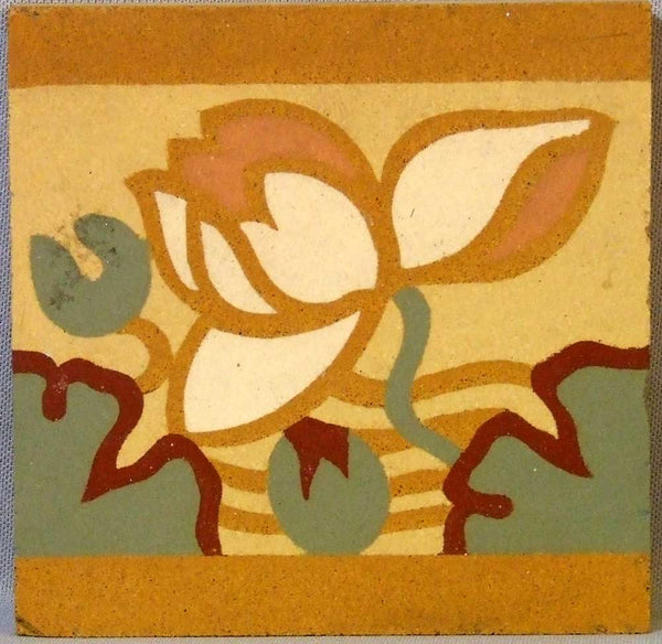 Boch Freres Maubeuge Tile Waterlily Encaustic