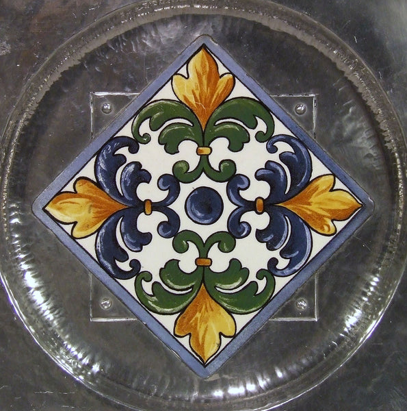 Cellini Craft Art Deco Aluminum Charger with Tile