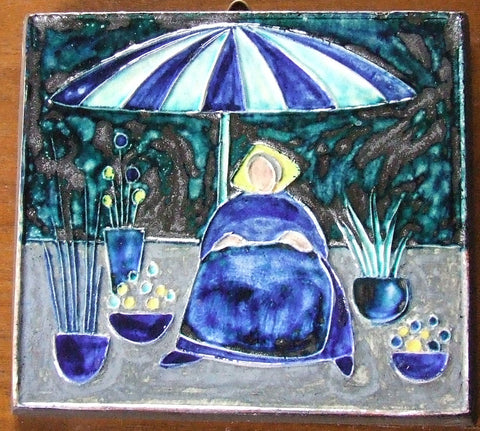 Danish Modern Knabstrup Tile Flower Seller